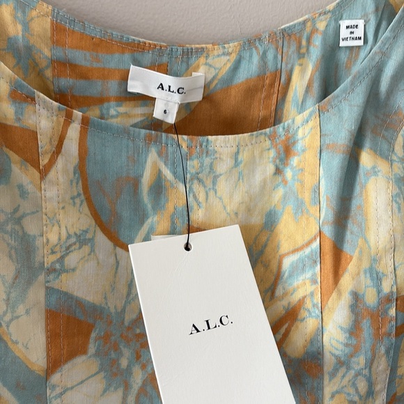 A.L.C. Isabel Sea Glass Crop Top Corset Linen Blend Sleeveless Side Zipper Sz 6 - Picture 6 of 15